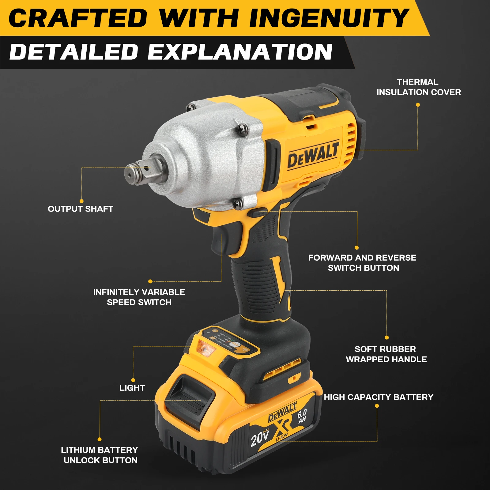 Dewalt Power Tools Xr - DEWALT DCF900 20V XR Brushless 1/2