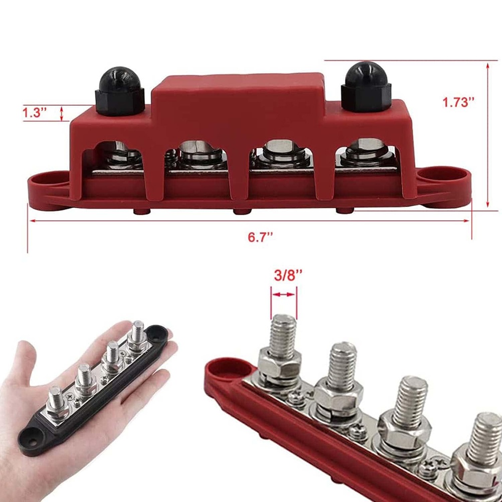 Black Red 12V 250A Busbar Stud - Power Tools Distributor review and price